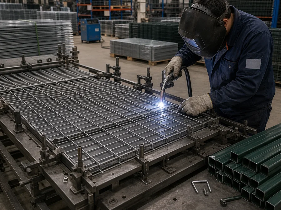 Fence panel welding