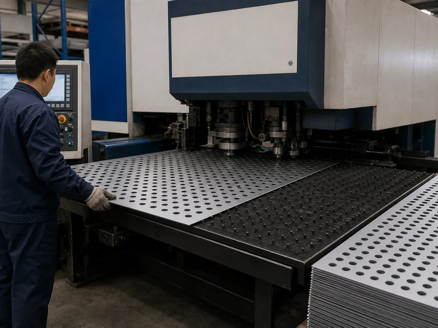 Perforated sheet punching
